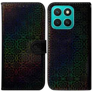 For Honor X8c 4G Colorful Magnetic Buckle Leather Phone Case(Black)