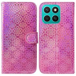 For Honor X8c 4G Colorful Magnetic Buckle Leather Phone Case(Pink)