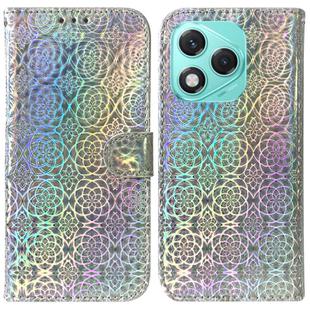 For Honor 400 Lite Colorful Magnetic Buckle Leather Phone Case(Silver)