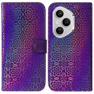 For Honor 400 Pro Global 160.8mm Colorful Magnetic Buckle Leather Phone Case(Purple)