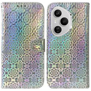 For Honor 400 Pro Global 160.8mm Colorful Magnetic Buckle Leather Phone Case(Silver)
