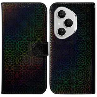 For Honor 400 Pro Global 160.8mm Colorful Magnetic Buckle Leather Phone Case(Black)