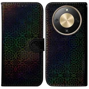 For Honor X70 5G Colorful Magnetic Buckle Leather Phone Case(Black)