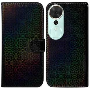 For Honor Play 70 Plus Colorful Magnetic Buckle Leather Phone Case(Black)