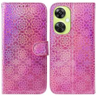 For OnePlus Nord CE 3 Lite/Nord N30 Colorful Magnetic Buckle Leather Phone Case(Pink)