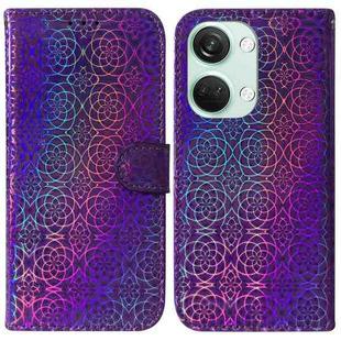 For OnePlus Nord 3 Colorful Magnetic Buckle Leather Phone Case(Purple)