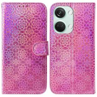 For OnePlus Nord 3 Colorful Magnetic Buckle Leather Phone Case(Pink)