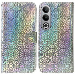 For OnePlus Nord CE4 5G Colorful Magnetic Buckle Leather Phone Case(Silver)