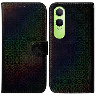 For OnePlus Nord CE4 Lite Colorful Magnetic Buckle Leather Phone Case(Black)