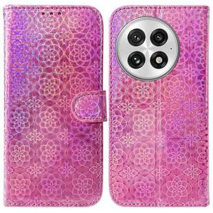 For OnePlus 13 Colorful Magnetic Buckle Leather Phone Case(Pink)