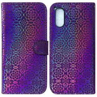 For Sony Xperia 5 V Colorful Magnetic Buckle Leather Phone Case(Purple)