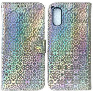 For Sony Xperia 5 V Colorful Magnetic Buckle Leather Phone Case(Silver)