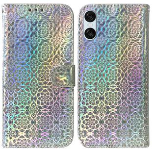 For Sony Xperia 10 VI Colorful Magnetic Buckle Leather Phone Case(Silver)