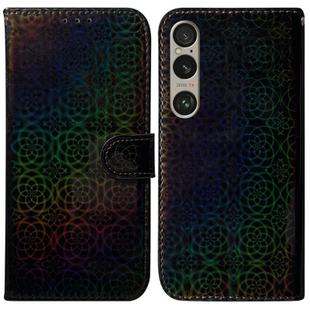 For Sony Xperia 1 VI Colorful Magnetic Buckle Leather Phone Case(Black)