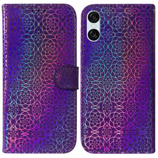 For Sony Xperia 5 VI Colorful Magnetic Buckle Leather Phone Case(Purple)