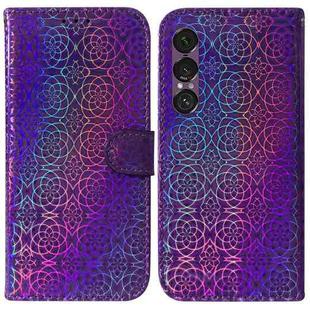 For Sony Xperia 1 VII Colorful Magnetic Buckle Leather Phone Case(Purple)