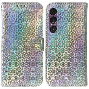 For Sony Xperia 1 VII Colorful Magnetic Buckle Leather Phone Case(Silver)