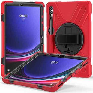 For Samsung Galaxy Tab S9+ / S8+ Rotary Handle Grab TPU + PC Tablet Case(Red)