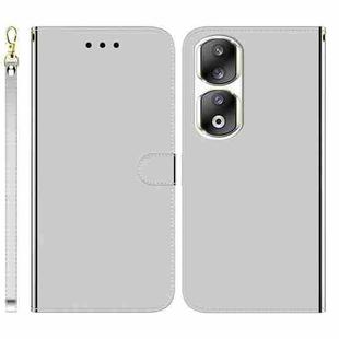 For Honor 90 Pro Imitated Mirror Surface Leather Phone Case(Silver)