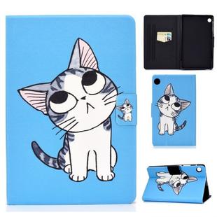 For Huawei MatePad T 8 Voltage Painted Pattern Tablet PC Protective Leather Case with Bracket & Card Slots & Anti-skid Strip(Blue Cat)