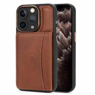For iPhone 11 Pro Max Multifunctional Magsafe Magnetic Card Bag Phone Case(Brown)