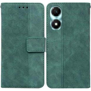 For Honor X5 Plus / Play 40C Geometric Embossed Leather Phone Case(Green)