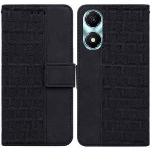 For Honor X5 Plus / Play 40C Geometric Embossed Leather Phone Case(Black)