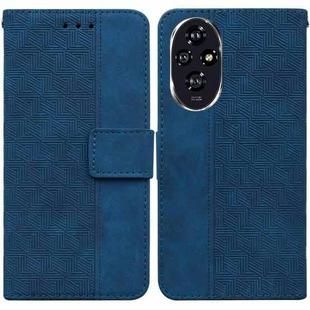 For Honor 200 Geometric Embossed Leather Phone Case(Blue)