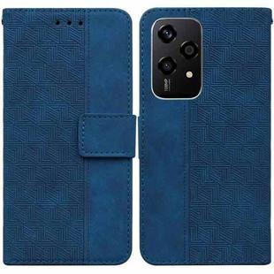 For Honor 200 Lite Global Geometric Embossed Leather Phone Case(Blue)