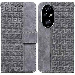 For Honor 200 Pro Geometric Embossed Leather Phone Case(Grey)