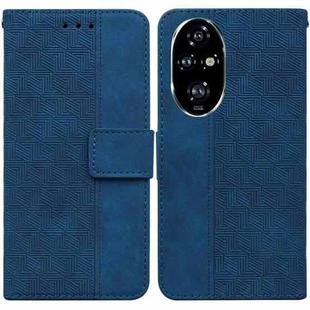 For Honor 200 Pro Geometric Embossed Leather Phone Case(Blue)