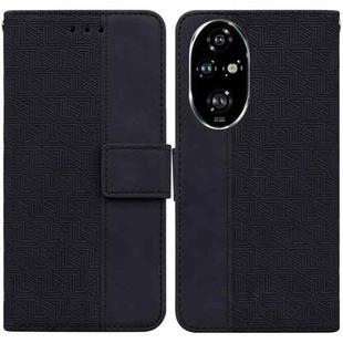 For Honor 200 Pro Geometric Embossed Leather Phone Case(Black)