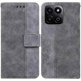 For Honor Play 60 Plus Geometric Embossed Leather Phone Case(Grey)