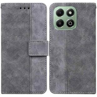 For Honor X6b Geometric Embossed Leather Phone Case(Grey)