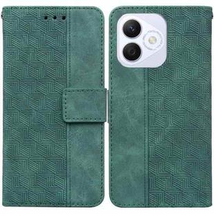 For Honor X60i Geometric Embossed Leather Phone Case(Green)