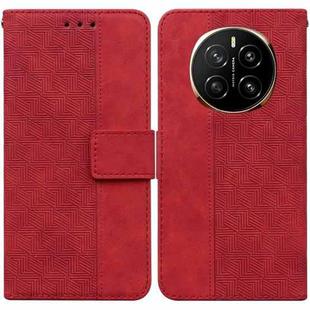 For Honor Magic7 Geometric Embossed Leather Phone Case(Red)