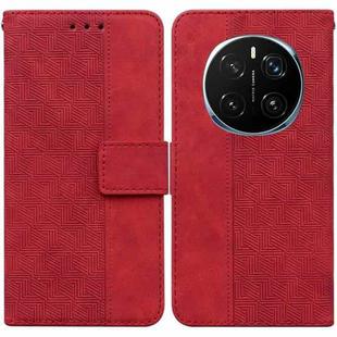 For Honor Magic7 Pro Geometric Embossed Leather Phone Case(Red)