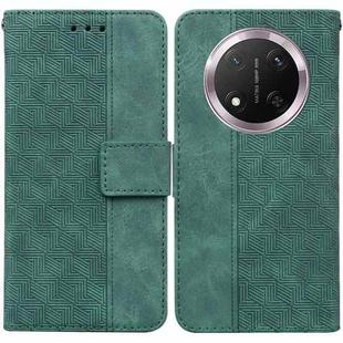 For Honor X9c Geometric Embossed Leather Phone Case(Green)