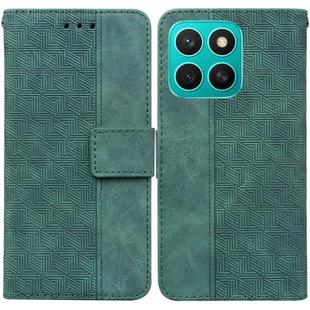 For Honor X8c 4G Geometric Embossed Leather Phone Case(Green)