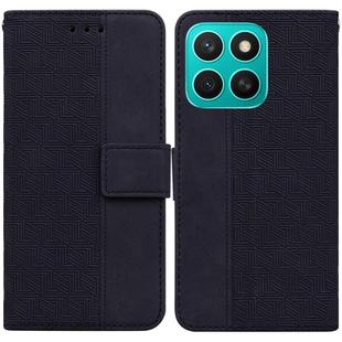 For Honor X8c 4G Geometric Embossed Leather Phone Case(Black)