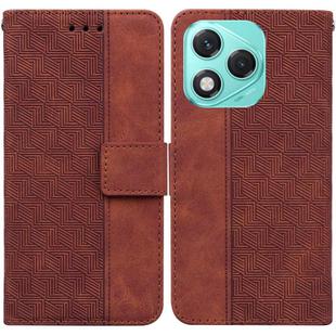 For Honor 400 Lite Geometric Embossed Leather Phone Case(Brown)