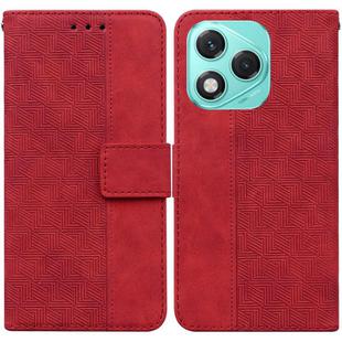 For Honor 400 Lite Geometric Embossed Leather Phone Case(Red)