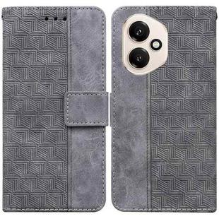 For Honor 400 Global 156.5mm Geometric Embossed Leather Phone Case(Grey)