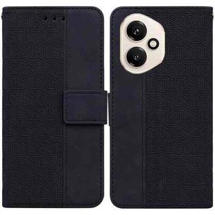 For Honor 400 Global 156.5mm Geometric Embossed Leather Phone Case(Black)