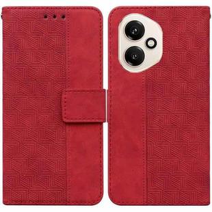 For Honor 400 Global 156.5mm Geometric Embossed Leather Phone Case(Red)
