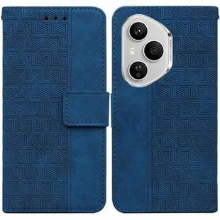 For Honor 400 Pro Global 160.8mm Geometric Embossed Leather Phone Case(Blue)