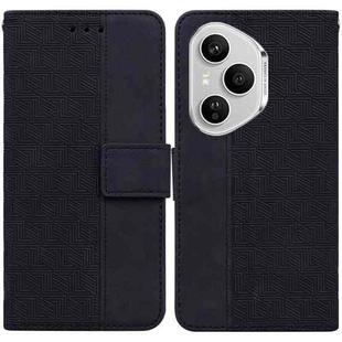 For Honor 400 Pro Global 160.8mm Geometric Embossed Leather Phone Case(Black)