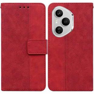 For Honor 400 Pro Global 160.8mm Geometric Embossed Leather Phone Case(Red)