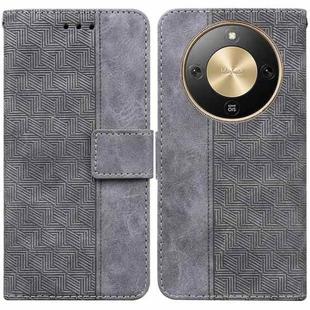 For Honor X70 5G Geometric Embossed Leather Phone Case(Grey)