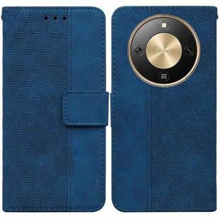 For Honor X70 5G Geometric Embossed Leather Phone Case(Blue)